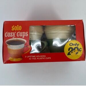 Solo Cozy Cups Vintage 7oz Green Retro Mid Century Modern 2 Holders 10 Cups